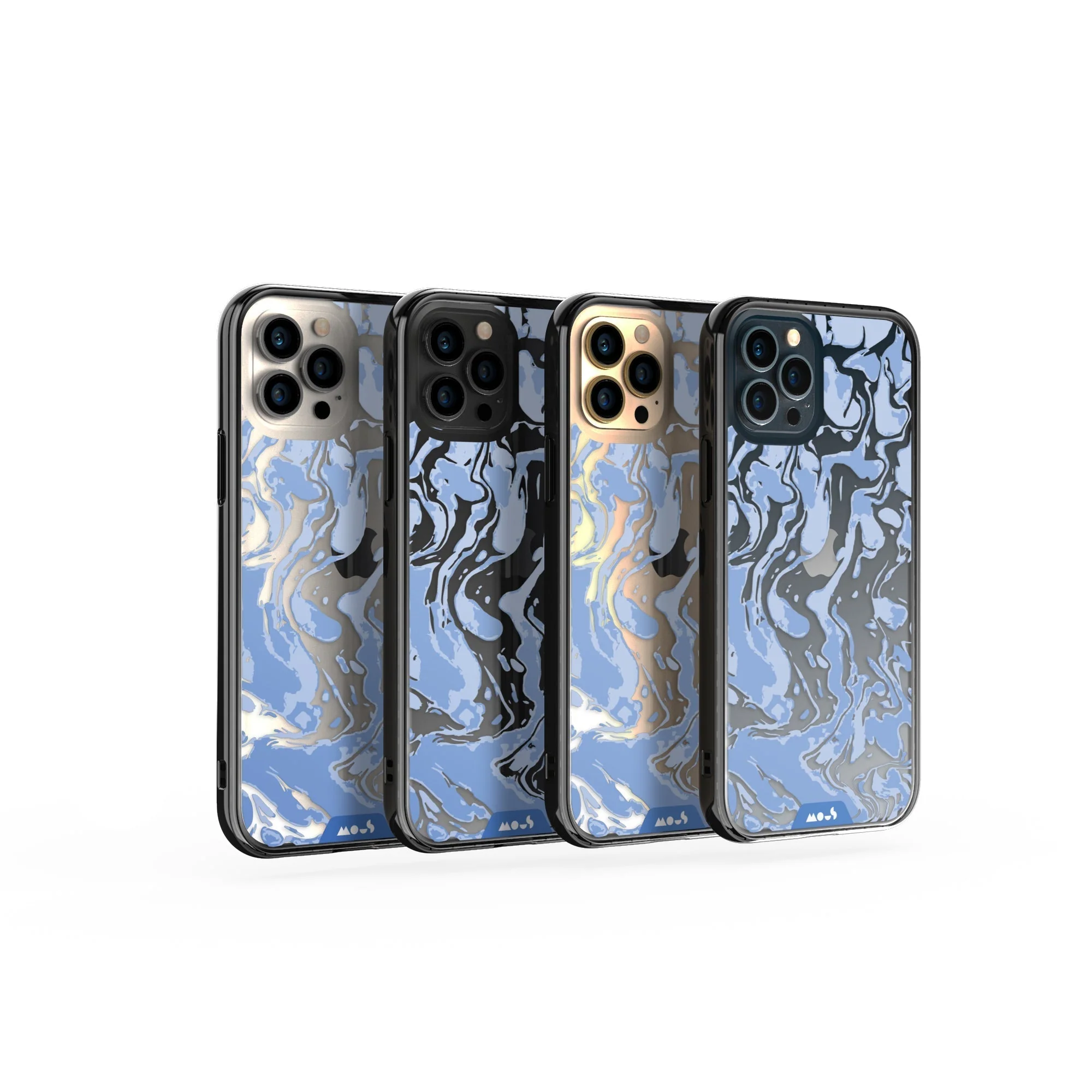 Sky Blue Protective Phone Case - Marbled - Image 34