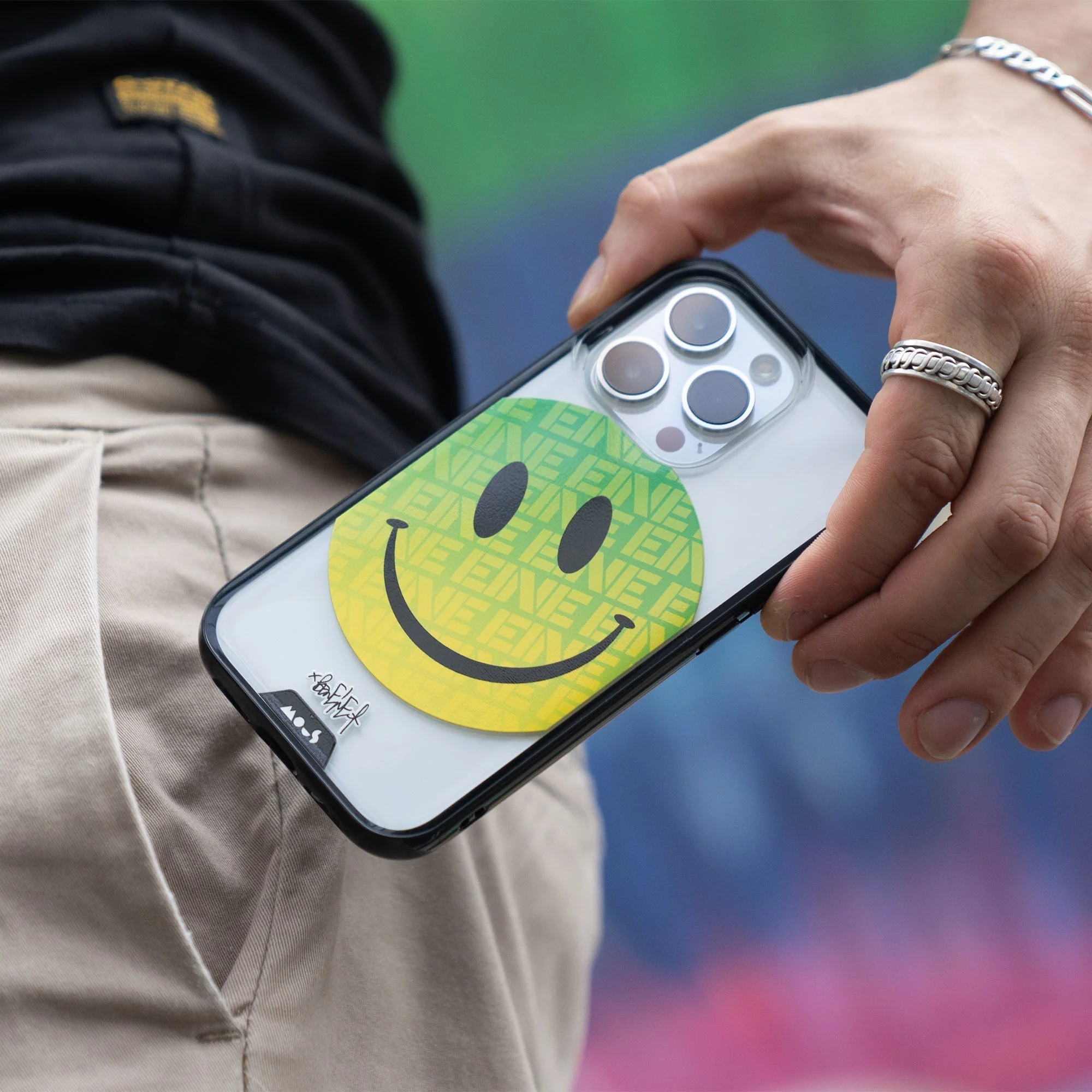Green Smiley Protective Phone Case - Ben Eine MagSafe - Image 13