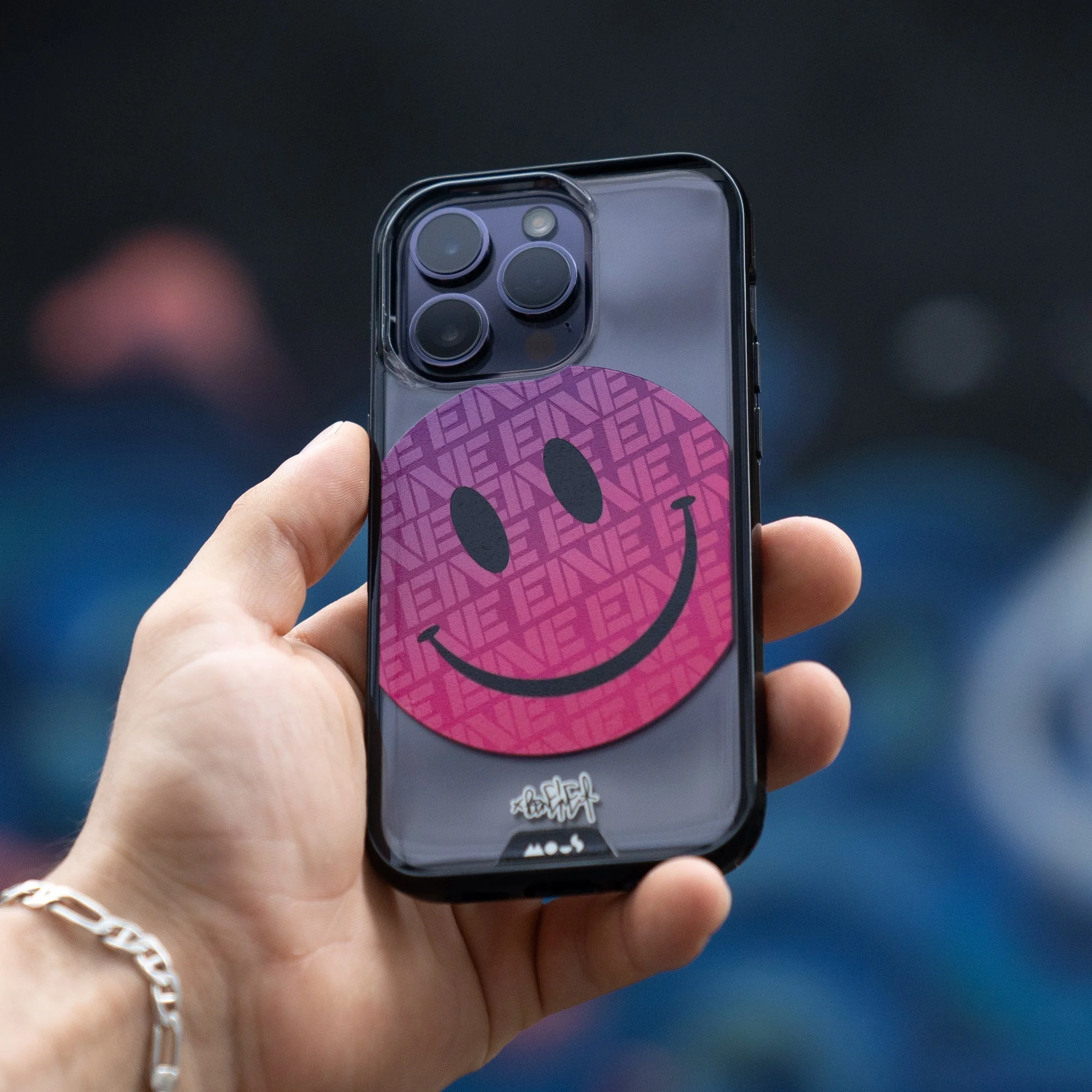 Pink Smiley Protective Phone Case - Ben Eine MagSafe - Image 13